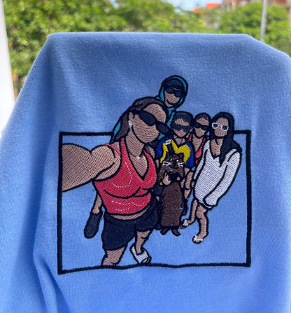 Embroidered sweatshirt,Personalized photo shirt, Custom embroidered photo shirt, custom photo embroidered shirt