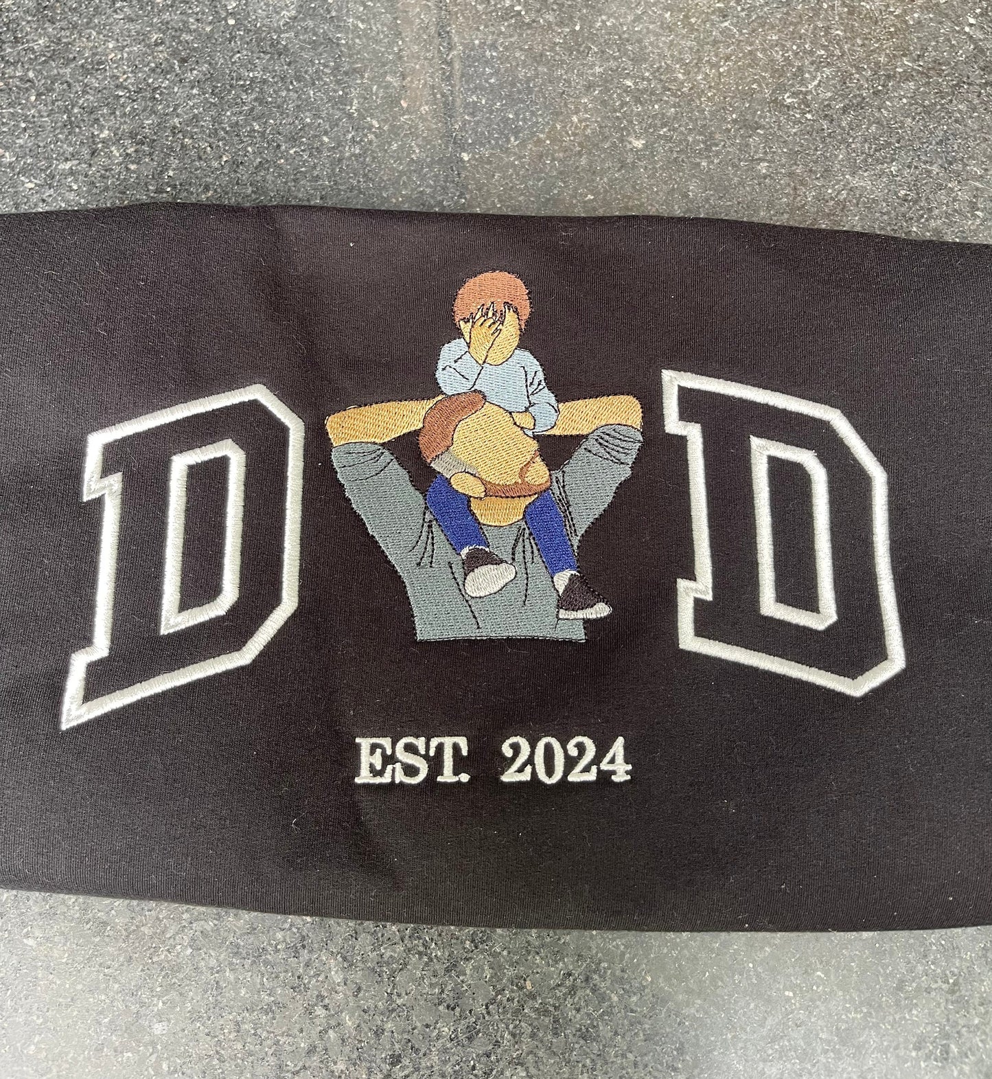 Embroidered dad sweatshirt, Custom embroidered father tshirt, custom father embroidered tshirt, Custom embroidered photo, sweatshirt