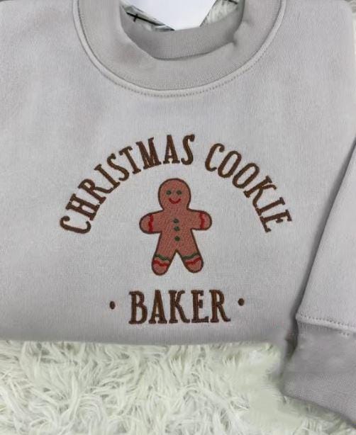 Embroidered Christmas Cookie Baker & Tester Sweatshirt Set, Gingerbread Holiday Hoodie, Matching Family Xmas Gift, Cute Baking Outfit
