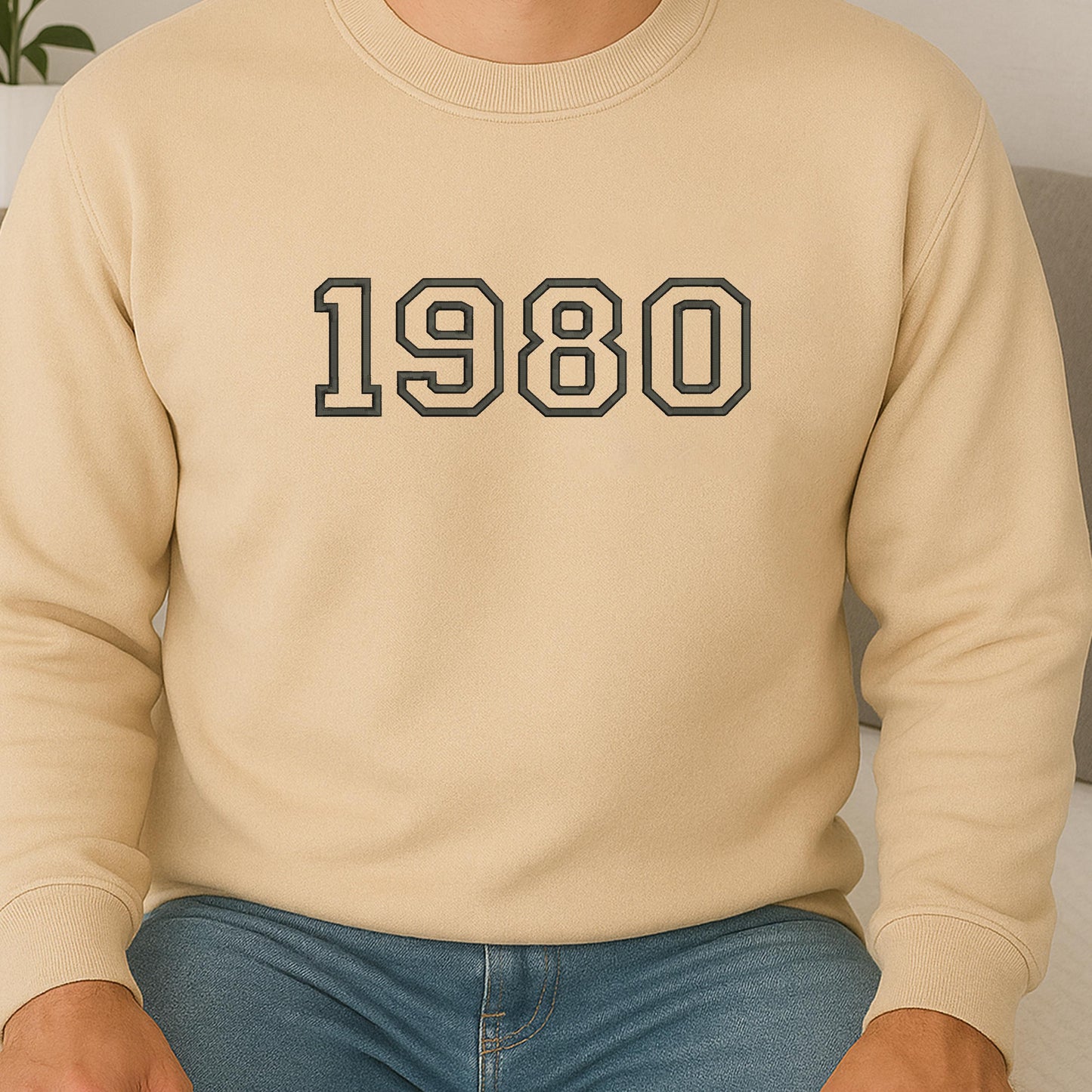 Personalised Embroidered Birth Year Hoodie, Custom Year Sweatshirt, Custom Centre Chest Text T Shirt, Custom Embroidered Birthday Gift