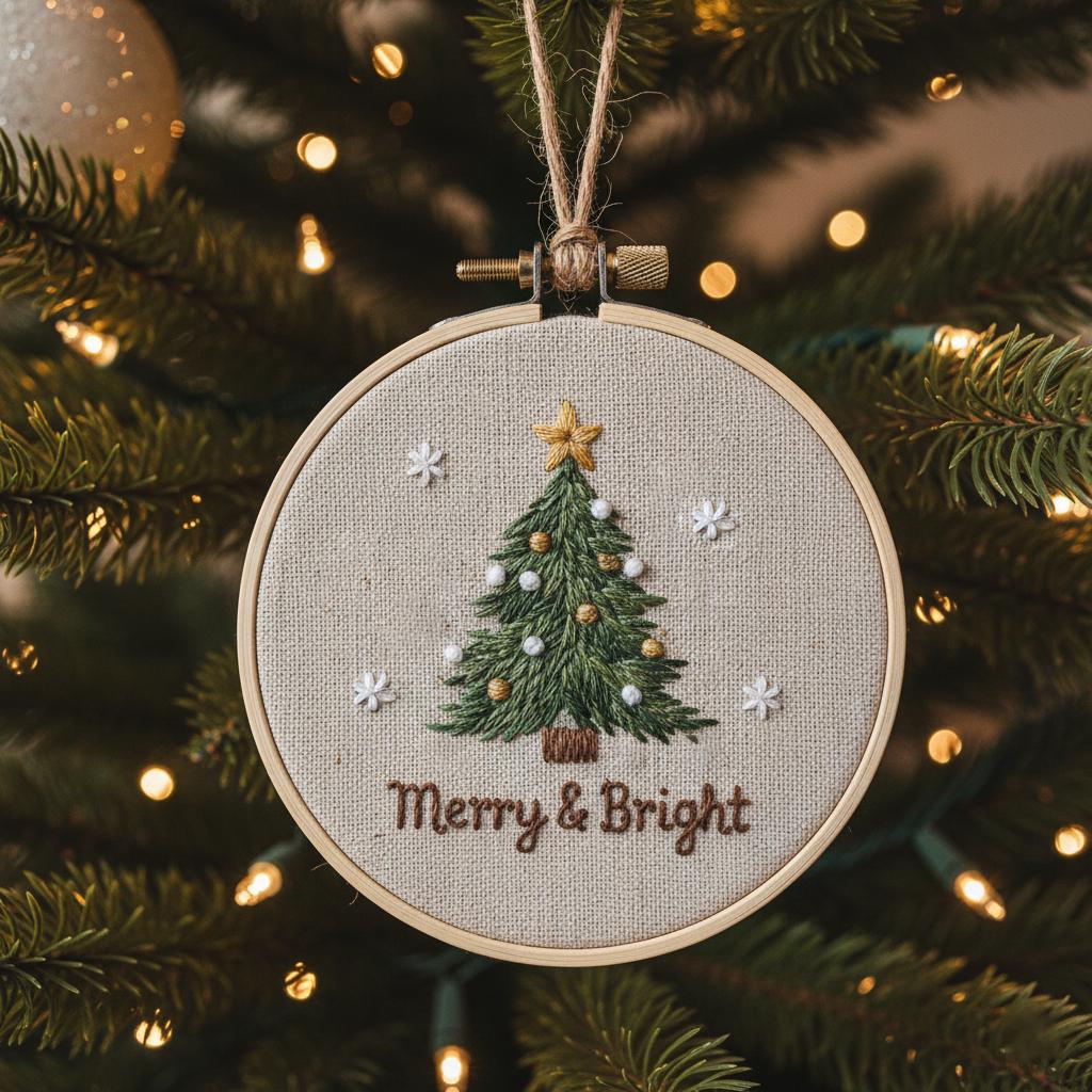 Personalized Letter Name Hand Embroidered Christmas Ornament, Custom Initial Christmas Ornaments, Tree Decor, Unique Christmas Gift 12