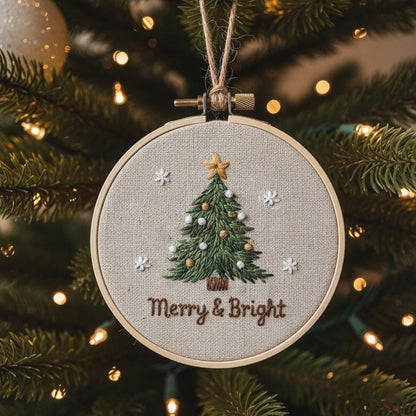 Personalized Letter Name Hand Embroidered Christmas Ornament, Custom Initial Christmas Ornaments, Tree Decor, Unique Christmas Gift 12