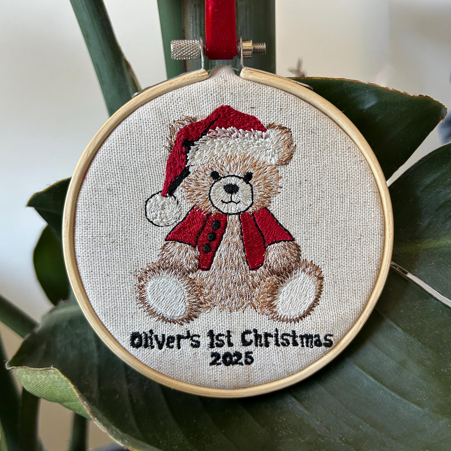 Baby's First Christmas Ornament, Embroidered New Baby Gift Custom Embroidered Ornament Keepsake Personalized Ornament for Baby 1st Christmas