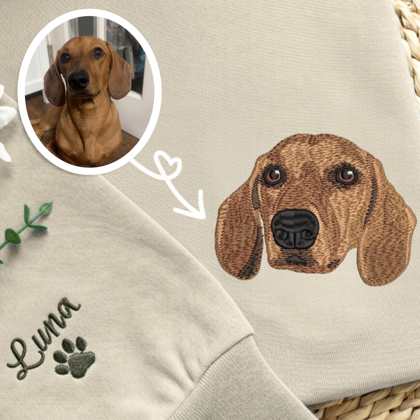 Embroidered Cavalier King Charles Spaniel Sweatshirt, Custom Pet Portrait Gift