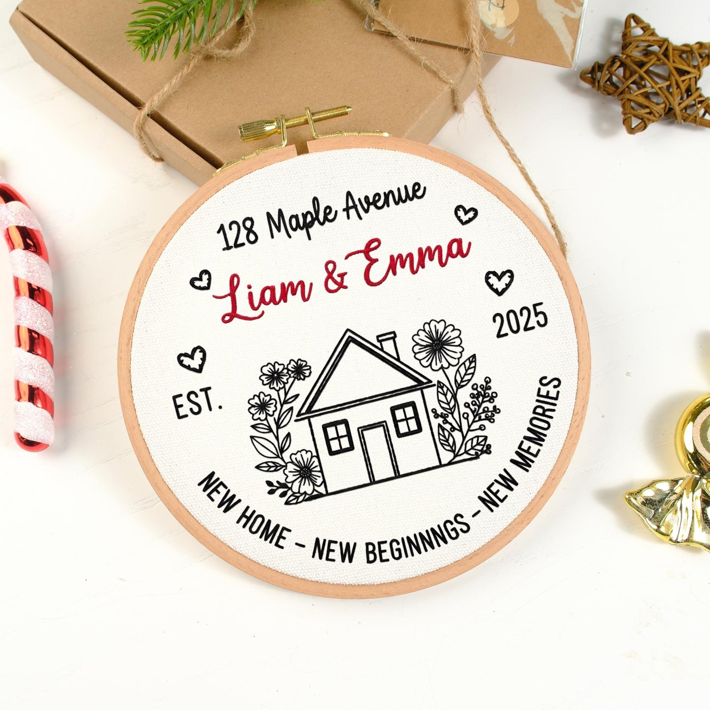 Custom New Home Ornament, New House New Beginning, Housewarming Gift for Women, New Home Owners Gift Idea, New Home Gifts