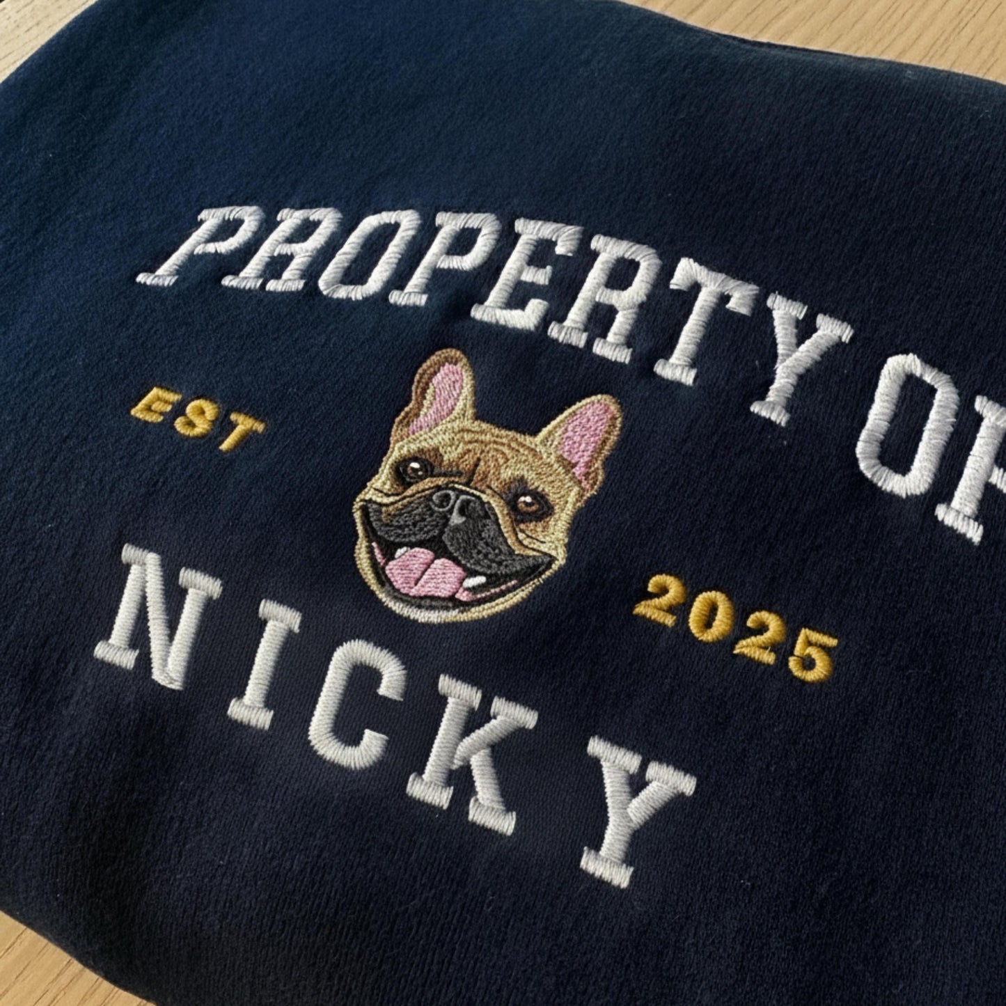 Custom Dog Embroidered Sweatshirt, Vintage Pet Portrait Crewneck