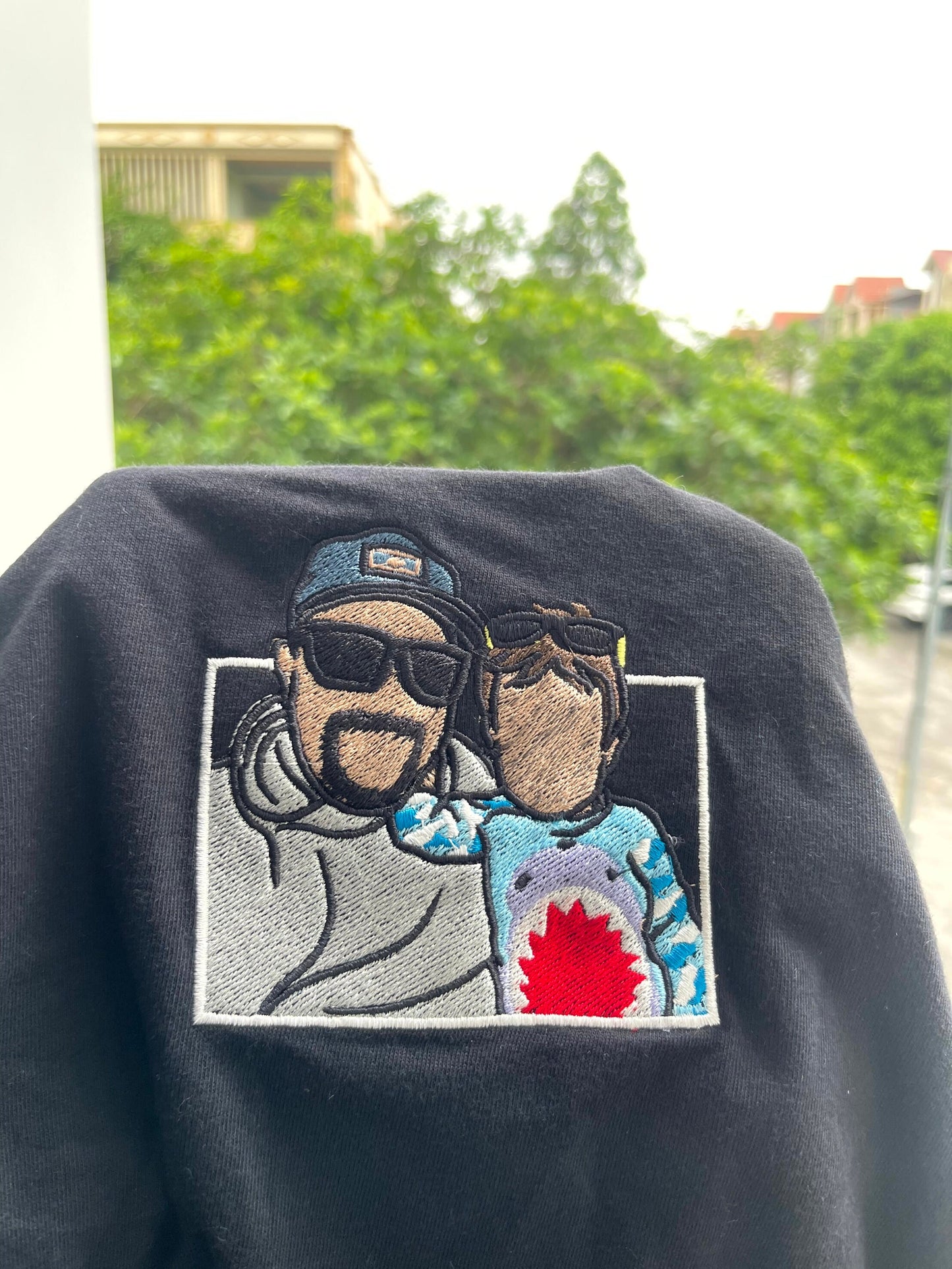 Embroidered dad shirt, Custom embroidered father tshirt, custom father embroidered tshirt, Custom embroidered photo