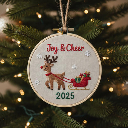 Personalized Letter Name Hand Embroidered Christmas Ornament, Custom Initial Christmas Ornaments, Tree Decor, Unique Christmas Gift 12