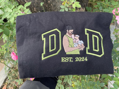 Mom sweatshirt, Custom embroidered mama shirt, mom shirt, Grandpa Shirt With Date, Mama Est Year Shirt, Gift For New Dad Mom