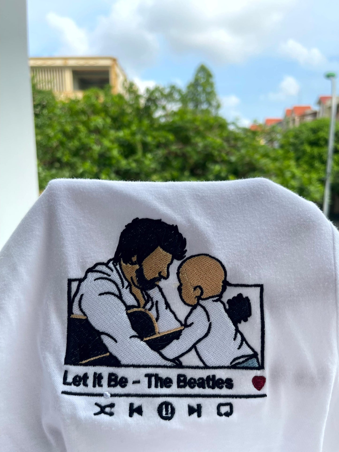 Embroidered tshirt, Custom embroidered photo shirt, custom father embroidered tshirt, Custom embroidered photo