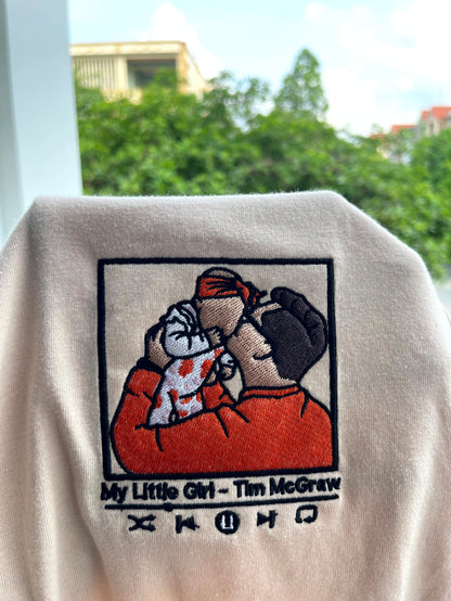 Embroidered dad shirt, Custom embroidered father tshirt, custom father embroidered tshirt, Custom embroidered photo