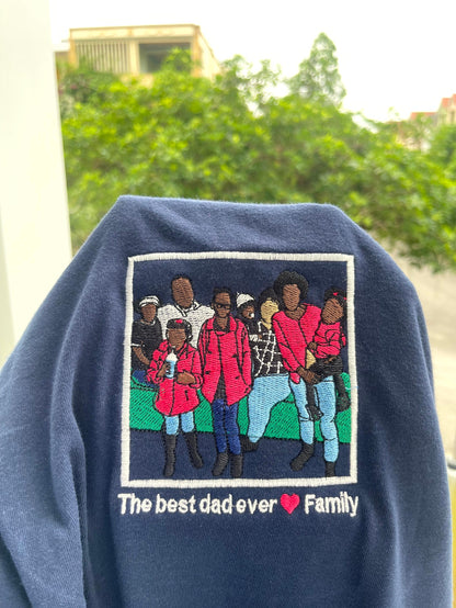 Embroidered sweatshirt,Personalized photo shirt, Custom embroidered photo shirt, custom photo embroidered shirt