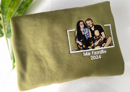 Valentines day gift, Custom embroidered photo shirt, custom embroidered tshirt, Custom embroidered photo, couples shirt