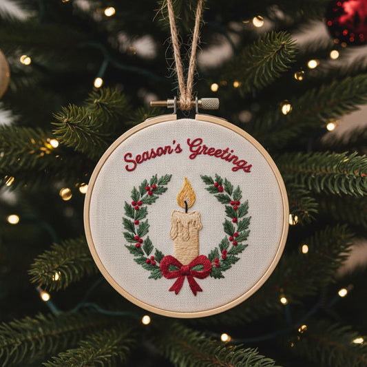 Personalized Letter Name Hand Embroidered Christmas Ornament, Custom Initial Christmas Ornaments, Tree Decor, Unique Christmas Gift 15