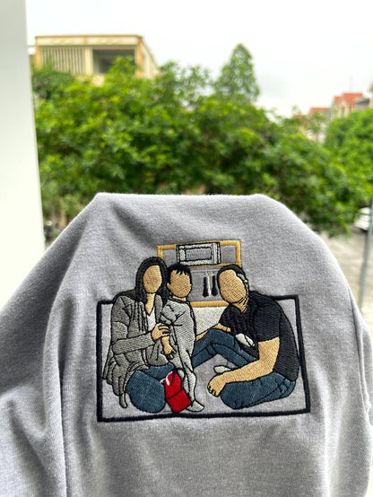 Embroidered sweatshirt,Personalized photo shirt, Custom embroidered photo shirt, custom photo embroidered shirt