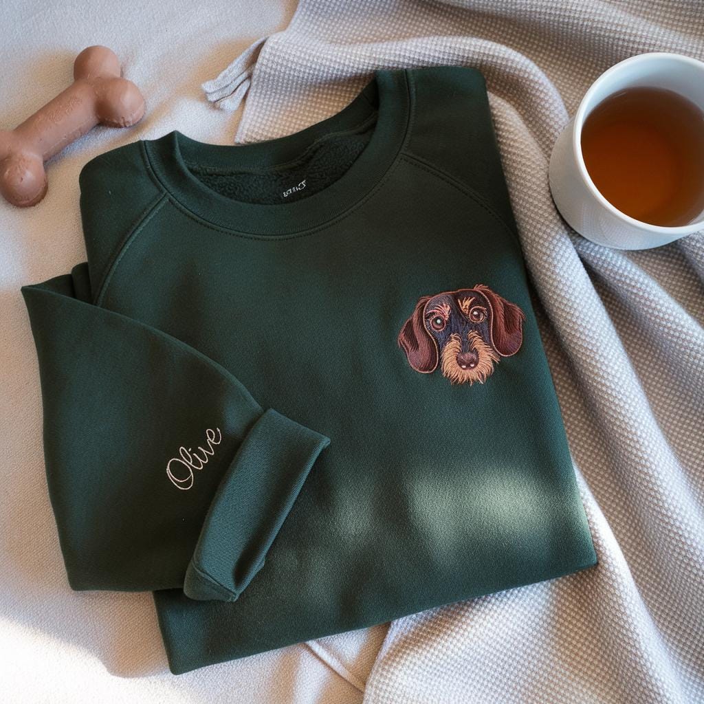 Embroidered Welsh Corgi Sweatshirt, Custom Pet Portrait, Dog Memorial Gift