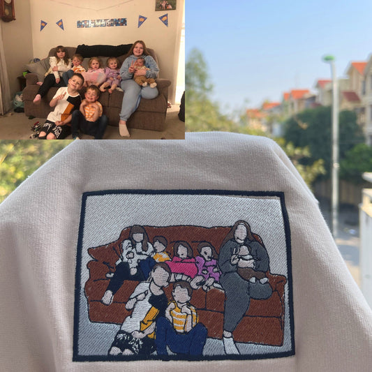 Embroidered sweatshirt, Custom embroidered photo shirt, custom embroidered hoodie shirt, Custom embroidered photo