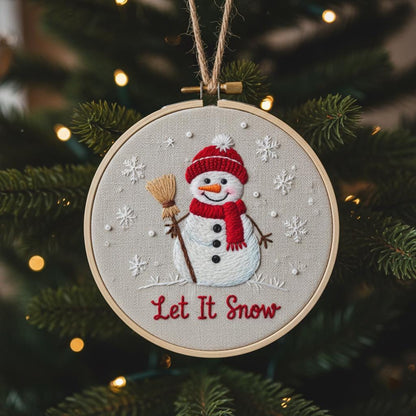 Personalized Letter Name Hand Embroidered Christmas Ornament, Custom Initial Christmas Ornaments, Tree Decor, Unique Christmas Gift