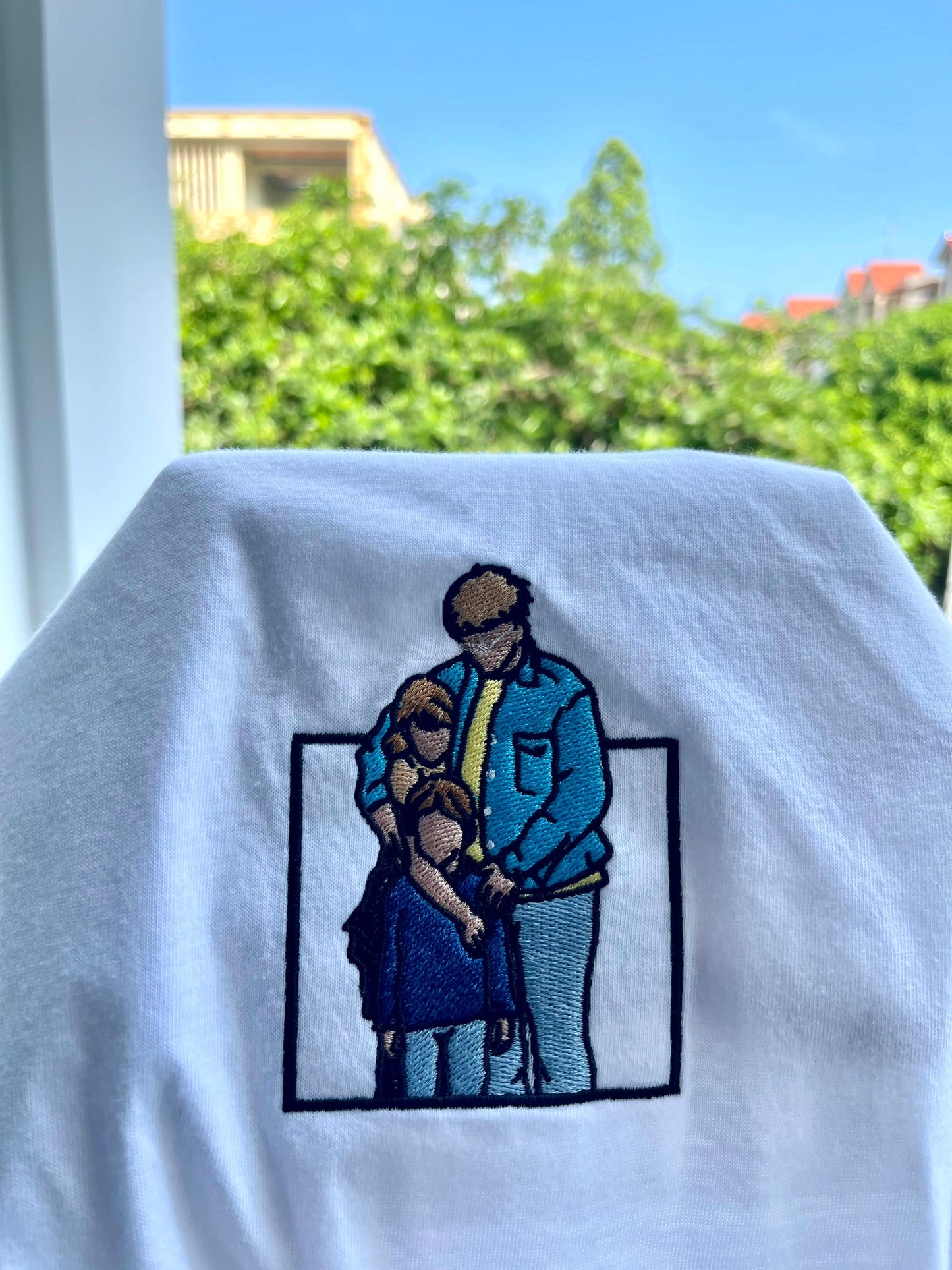 Embroidered family photo sweatshirt, your own photo shirt, custom embroidered photo shirt, custom photo embroidered shirt