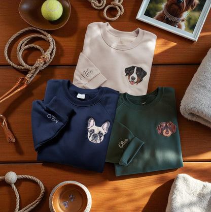 Embroidered Welsh Corgi Sweatshirt, Custom Pet Portrait, Dog Memorial Gift