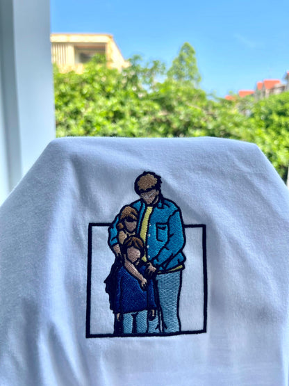 Embroidered sweatshirt,Personalized photo shirt, Custom embroidered photo shirt, custom photo embroidered shirt