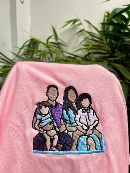 Custom embroidered sweatshirt, Custom embroidered photo shirt, custom father embroidered shirt, Custom embroidered photo