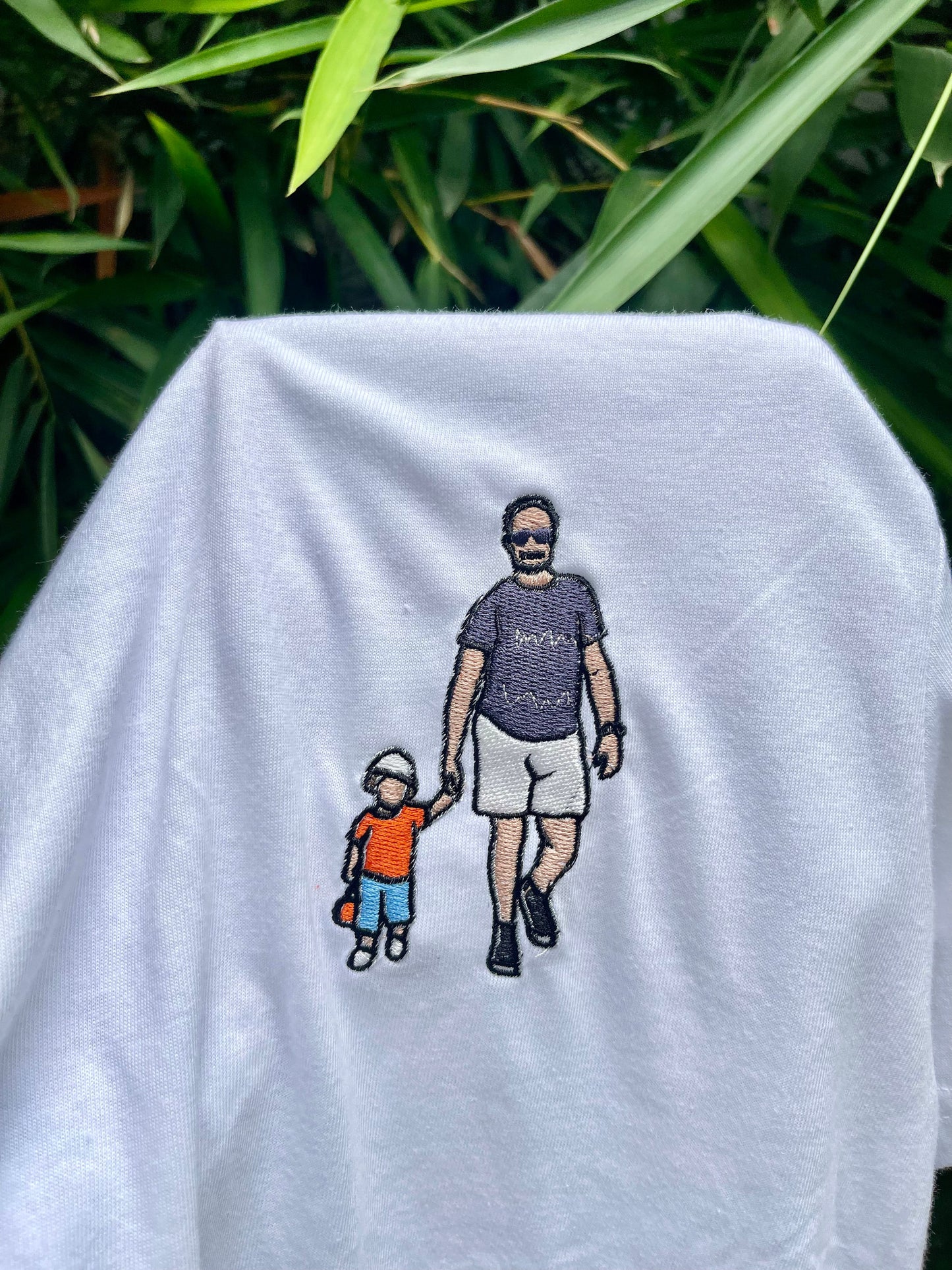 Embroidered photo shirt, Custom embroidered photo shirt, custom father embroidered tshirt, Custom embroidered photo